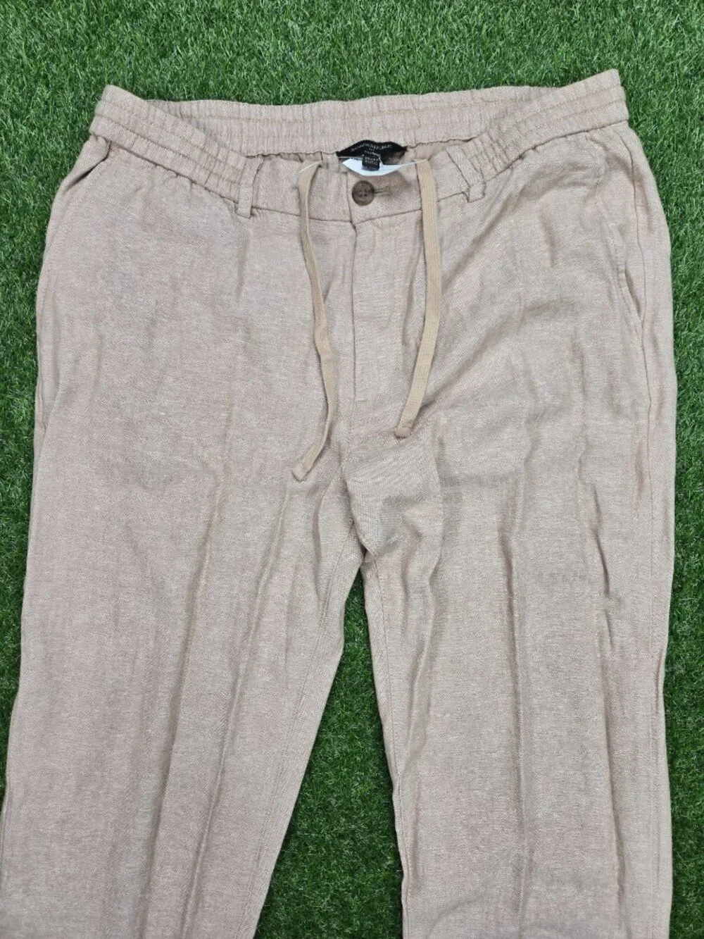 Banana Republic Linen Blend Pants Mens 35x34 FITS 34x31 Athletic Fit Drawstring